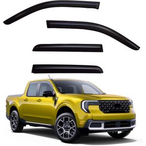 Window Visors Rain Guards Compatible with 2022-2026 Ford Maverick, Side Window Wind Deflectors Vent Shades Out-Channel Accessories, Dark Smoke 4 Pcs, 2023 2024 2025