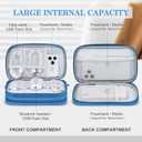 FYY Electronic Organizer, Travel Cable Organizer Bag Pouch Electronic Accessories Carry Case Portable Waterproof Double Layers Storage Bag for Cable, Cord, Charger, Phone, Earphone, Medium Size, Cyan