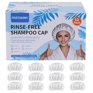 Shampoo cap 12 Pack, No-Rinse Shampoo Cap, Waterless Shampoo and Conditioner Suitable for Adults, Bedridden and Seniors Suitable for Adults, Bedridden and Elderly, Hospitals, Camping
