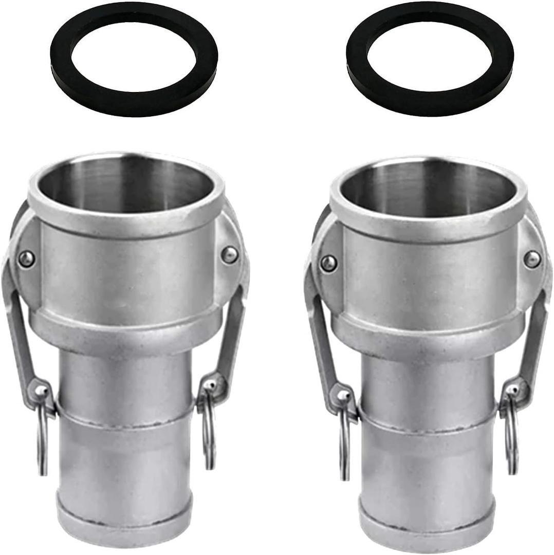 SAFBY 2PCS Global Type C Cam and Groove Hose Fitting, Socket x Hose ID Barbed, with 2 PCS Camlock Gasket Fitting (0.75")