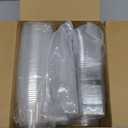 240 Pcs Plastic Dessert Cups with Lids and Spoons, 8 oz 9 oz Clear Dessert Parfait Appetizer Cups Square Disposable Party Serving for Yogurt Puddings Fruits Ice Creams Cakes