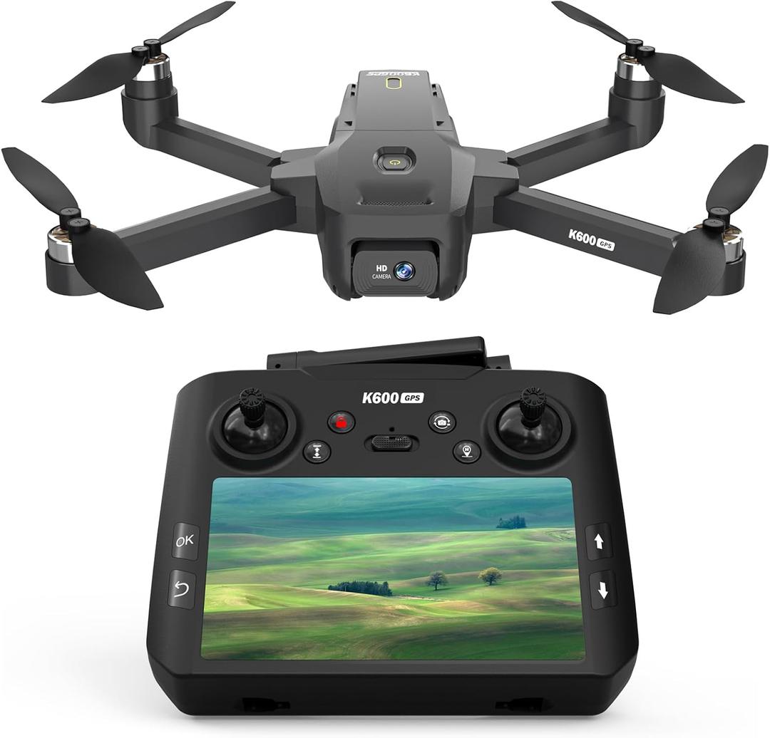 GPS Drone with EIS Camera 4.5" LCD Screen on Controller, FPV Drones Al Track&Orbit Mode with Professional with Auto Return Follow Me for Adult Beginner, GPS Brushless Drone Long Range Circle Fly,Under 249g (Black)