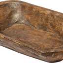 MAINEVENT Decorative Bowl Home Decor Approx 10 Inch, Hand Crafted Spanish Oak Wooden Dough Bowl Decor, Table Centerpiece Made in USA (Waxed / Brown)