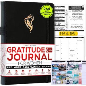 Gratitude Journal for Women & Men - 5 Minute Self Care Journal | 90-Day Undated Daily Planner for Positivity, Affirmations & Manifestation | Guided Mindfulness, Reflection | Vision Board + Stickers