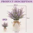 FJAKA 2Pcs Artificial Lavender Flowers in Pots with Vase, Fake Faux Lavender Flowers Decor, for Farmhouse Table Centerpiece Windowsill Country Indoor Mantle Decor