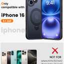 360 Rotatable Magnetic Stand for iPhone 16 Case Compatible with Magnetic 16FT Military Drop Protection, Anti-Scratch/Fingerprint Shockproof iPhone 16 Phone Case(Matte-Black)