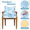 Hoteam 6 Set Outdoor Chair Patio Cushions 20 x 20 Inch Deep Seat Waterproof Chair Cushions for Patio Furniture Set Replacement Removable Seat and Back (Ocean)