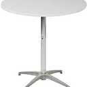 Kwik-Covers 36" Round Fitted Plastic Table Covers, Bundle of 5 (White)