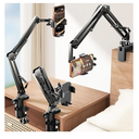 LISEN Gooseneck Phone Holder for Bed Desk [3rd Upgrade] Cell Phone Stand for Desk Bed Gaming Accessories,Gifts for Men Seniors Tech Magic Arm Mount for Recording Filming Laying Down Flexible Arm Clamp