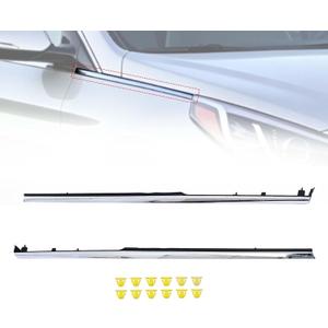 Front Fender Chrome Garnish Molding Trim Fit for Hyundai Sonata 2015 2016 2017 Replace 87771-C1000 87772-C1000 Fender Molding Trim with Mounting Clips Driver and Passenger Side