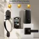 Veise Fingerprint Door Lock Set, Keyless Entry Door Lock, Front Handle Set, Electronic Keypad Deadbolt with Lever Handle, 2 Keys, Auto-Locking, One-time Codes, Easy to Install, Oil Rubbed Bronze