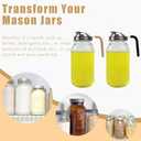 Stainless Steel Mason Jar Lids with Rubber Gasket and Handle,Mason Jar Lids for Wide Mouth,Bottle Cover for Cold Brew Grain Screw Cans Caps (Jars Not Included) (4)