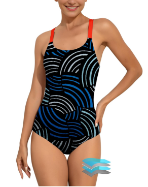 Beautikini Period Swimwear One Piece Leakproof Swimsuit Menstrual Athletic Print Bathing Suit for Teen Girls Women(xs)