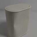 Steel Small Bathroom Trash Can with Lid Press Top 9L/2.4 Gallon Dog Proof Wastebasket with Removable Liner Bucket,Slim Bathroom Garbage Can Bin Under Desk/Sink Bedroom,Living Room,Office,Diaper