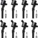 Set of 8 Ignition Coil DG508 & SP479 Spark Plug for Ford F150 F250 F350 E150 E250 E350 Expedition Mustang Lincoln Mercury Explorer 4.6L 5.4L,Replaces#DG491 FD503 DG457 DG472 1L2U12029AA C1454 C1417