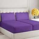 Sleepy Town Split King Size Bed Sheets - 5 Piece - Split King Sheet Set - Extra Soft, Comfy & Cooling - Easy Care - Shrinkage, Wrinkle & Fade Free - Brushed Microfiber - Deep Pocket Sheets (Purple)