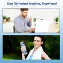 AQUSOFT 14.2 oz/420ml Portable Hydrogen Water Bottle with SPE-PEM Technology Type-C USB Rechargeable Hydrogen Water in 3 Minutes | Borosilicate Glass Hydrogen Water Ionizer Cup | 2-in-1 Usage Modes