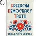 VOTANTA (12"x18") Freedom Democracy Truth and Justice for All Garden Flag Anti Felon President FDT Resist Democrat Gifts Outdoor Sign Yard House Patio Decorations Welcome Garden Flag Double Sided