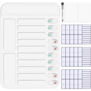 Dry Erase Chore Chart for Kids to Do List Magnetic Checklist Board Reusable RV Daily Routine Schedule Planning Boards with Blank Checklist Cardstock for Habit Tracker or Daily and Weekly Planner (White)
