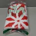 Estmy Red White Snowflake Christmas Bathroom Rugs 16W x 24L Non-Slip Rubber Backed Machine Washable, Soft Absorbent Shaggy Xmas Bath Mat Rug Winter Themed Christmas Festive Bathroom Floor Mat