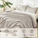 Litanika Linen Grey Comforter Set King Size, 3 Pieces Lightweight Solid Bedding Comforter Set, All Season Fluffy Bed Set (104x90In Comforter & 2 Pillowcases)