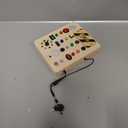 Busy Board with LED Light, Wooden Sensory Toys for Toddler, Montessori Music Toy for Airplane, Travel Activity Educational Learning Autism Toys, Birthday Boys Girls Gifts