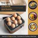 Annie & Mia Design Stainless Steel Electric Rapid Egg Cooker, 8 Egg Capacity 500W, Soft/Medium/Hard Boiled Egg Boiler Poacher Steamer Omelet Maker, Knob Auto Shut-Off, with Recipe Guide Book (Gold)