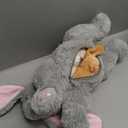 Sratte 5 Pcs Bunny Stuffed Animal Set Large Mommy Bunny Plush with 4 Cute Stuffed Baby Rabbit in Her Belly Soft Cuddly Rabbit Plush Gift for Birthday Baby Shower Party Favor(Gray,Lying Style)