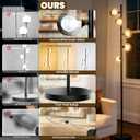 Mid Century Modern Floor Lamp, 5-Light Glass Globe Tall Standing Tree Lamp, Smoked Double-Glass Shades, 3 Color Temp G9 Bulbs Included, 1800LM Bright Corner Light for Living Room, Bedroom