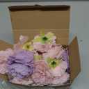 Thiccywoov 50 Pcs Artificial Flowers, 3.2 Inches Silk Rose Head Flowers Fake No Stem for Wedding Bridal Bouquet Home Floral Decor DIY Centerpieces Arrangements Party Tables Decoration(Pink Purple)
