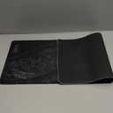 Japanese Gaming Mouse Pad Black Mouse Pad Kanagawa Large Mousepad Non-Slip Rubber Base Waterproof with Stitched Edges for Gaming Office Home, 31.5x11.8 Inch (Black Wave)