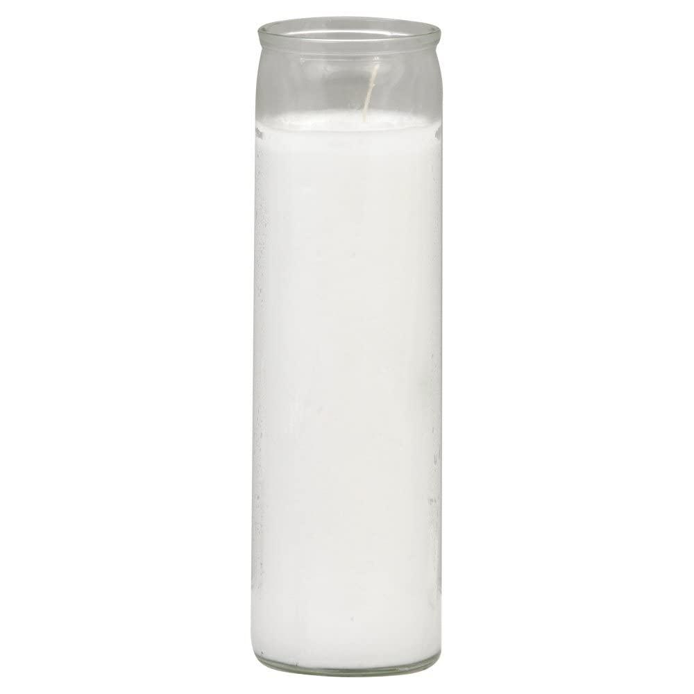 St Jude Candle Clear Glass, White