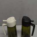 YARRAMATE 16oz/470ml 2PCS Light Blockage Dark Oil Sprayer for Cooking, 2 in 1 Olive Oil Dispenser Bottle for Kitchen, Green Glass Oil Bottle, Food-Grade Oil Mister for Air Fryer, BBQ (Black & White)