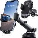 Lamicall Car Phone Holder Mount [3-in-1 Military-Grade Suction Cup] 360 Rotation Phone Holders for Your Car [Metal Hook] Cell Phone Car Mount Dashboard Vent Windshield for iPhone 16 All Smartphone (Black)