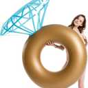 Jasonwell Inflatable Diamond Ring Pool Float - Engagement Ring Bachelorette Party Float Stagette Decorations Swimming Tube Floaty Outdoor Water Lounge Floats for Adults, Large