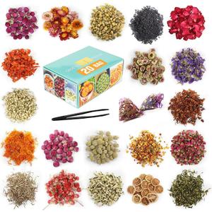 20 Bags Dried Flowers,100% Natural Dried Flowers Herbs Kit for Soap Making, DIY Candle Making,Bath - Include Rose Petals,Lavender,Don't Forget Me,Lilium,Jasmine,Rosebuds and More