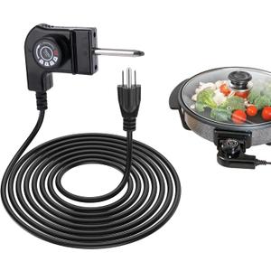 Adjustable Thermostat Probe Cord for Electric Skillet, 15A 125V Electric Griddle Power Cord with Precise Temperature Control Compatible with Masterbuilt Smokers & Griddles
