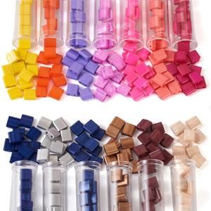 Pandahall 260Pcs Opaque Tila Beads - 2-Hole Square Craft Beads, 5mm, for Jewelry Making (Mix 13 Colors - 260pcs)