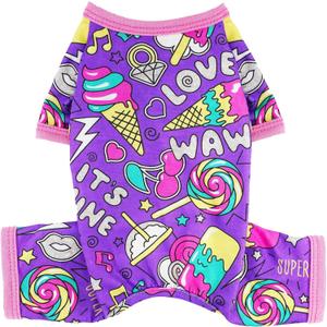 Dog Pjs - Large & Medium Sizes, Purple Puppy Onesie