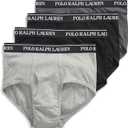 POLO RALPH LAUREN Men's Classic Fit Cotton Briefs, Multipacks (Gray, L)