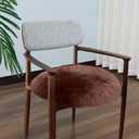 Round Fur Sheepskin Chair Cover Seat Cushion Pad Super Soft Area Rugs for Living Bedroom Sofa(Mocha,Round 16.5" (Pack of 1))