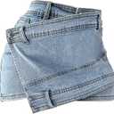 Large Women's A-line High Waist Irregular Wide Leg Pants Denim Skirt Pants Shorts 2XL