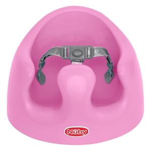 Nuby My Floor Seat - Portable Baby Chair with Soft Foam Cushion, Safety Harness, and High Back Design - 4+ Months - Pink