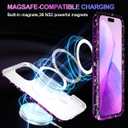 Casetego for iPhone 16 Pro Max Case,Compatible with MagSafe,[Military Grade Drop Test] Full Body Protection Slim Shockproof Rugged Marble Women Girls Case for iPhone 16 Pro Max 6.9 inch,All Purple