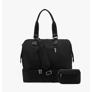 Weekender Bags for Women, Large Travel Duffel Bag with Shoes Compartment, Carry On Overnight Tote Bags with Toiletry Bag