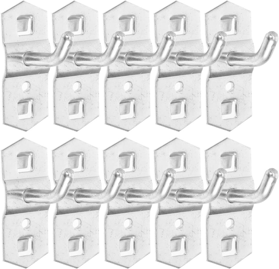 PRETYZOOM 10 Pcs Metal Pegboard Hooks 2.36In Wall Storage Hooks for Pegboard Tool Holders Organizer Garage Workshop Office Display