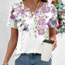 LOMON Womens Short Sleeve V Neck T Shirts Summer Tops Basic Tees Business Casual Blouses Trendy Fashion Clothes