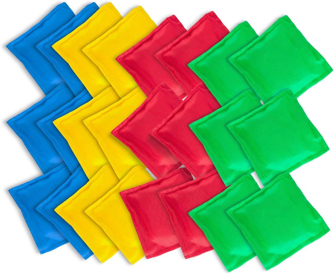 Super Z Outlet Nylon Cornhole Bean Bags Toy Set Sack Hand Toss Games Weights for Kids (5" x 5" Assorted Colors)