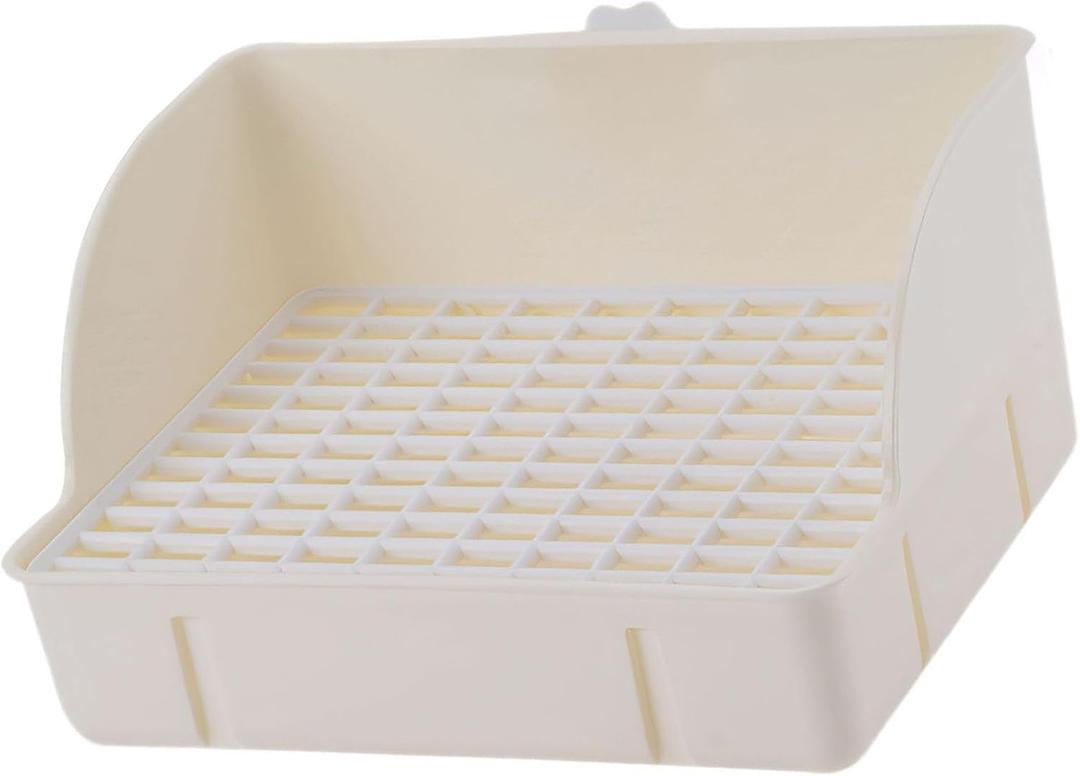 Rabbit Toilet for Small Pets Pet Litter Pan Cage Potty Tray Guinea Pig Litter Box Daily Use Training (29x22x15.5 cm, Beige) Rabbit Toilet for Small Pets Pet Litter Pan Cage Potty Tray Guinea Pig Litter Box Daily Use Training (29x22x15.5 cm, Beige)