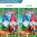 Spring Garden flag of Double Sided Double Stitching 12x18 inch Easter Spring Yard Flags for Outside Decor(Gnome)